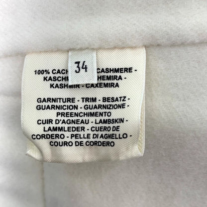 Hermes White Cashmere Coat with Buttons