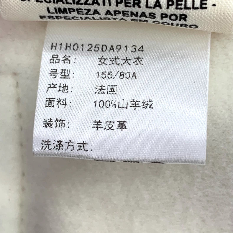 Hermes White Cashmere Coat with Buttons