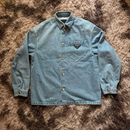 Prada Washed Denim Button-Up Shirt
