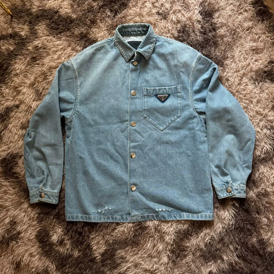 Prada Washed Denim Button-Up Shirt