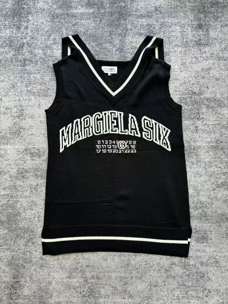 Maison Margiela Black Knit Vest Dress-yf