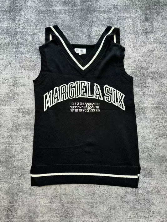 Maison Margiela Black Knit Vest Dress-yf