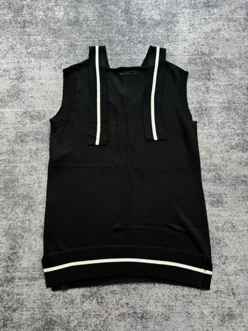 Maison Margiela Black Knit Vest Dress-yf