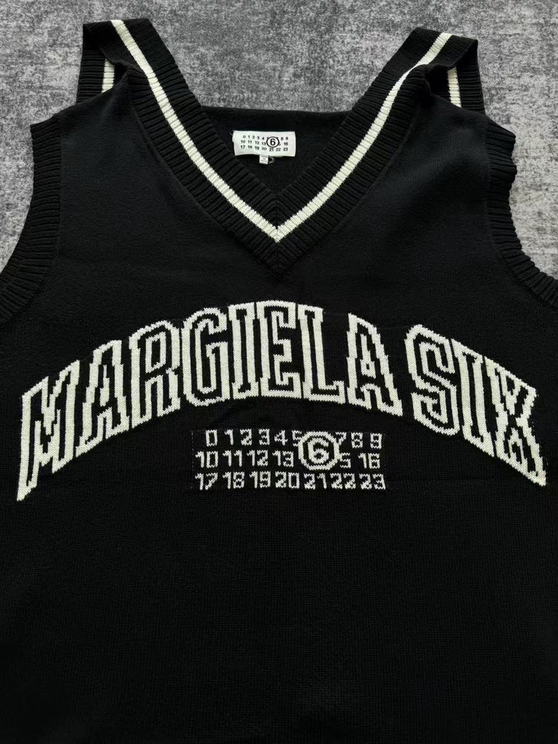 Maison Margiela Black Knit Vest Dress-yf