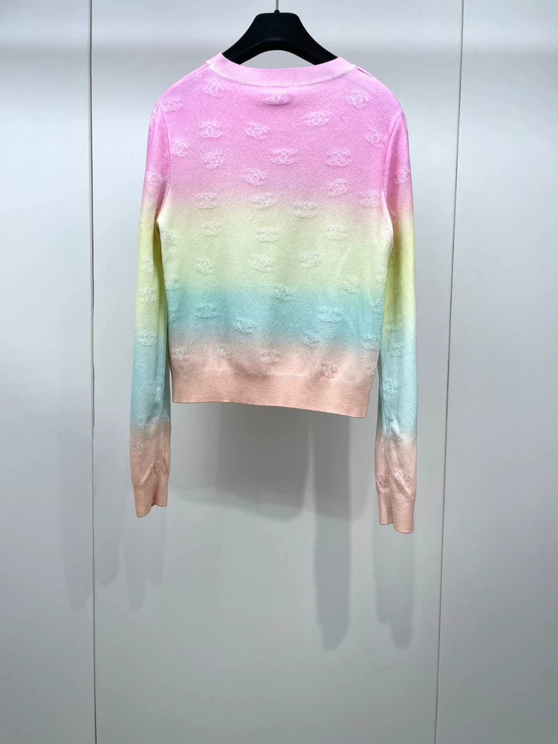 Colorful Gradient Knitted Sweater
