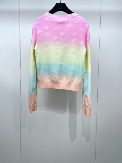 Colorful Gradient Knitted Sweater