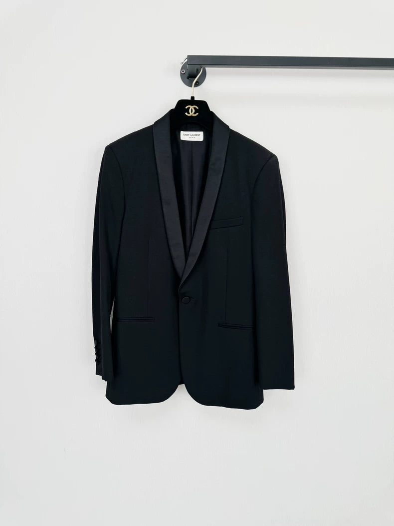 Saint Laurent Wool Blazer in Size 44