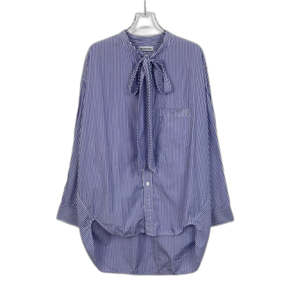 Balenciaga Blue Striped Cotton Long Sleeve Shirt