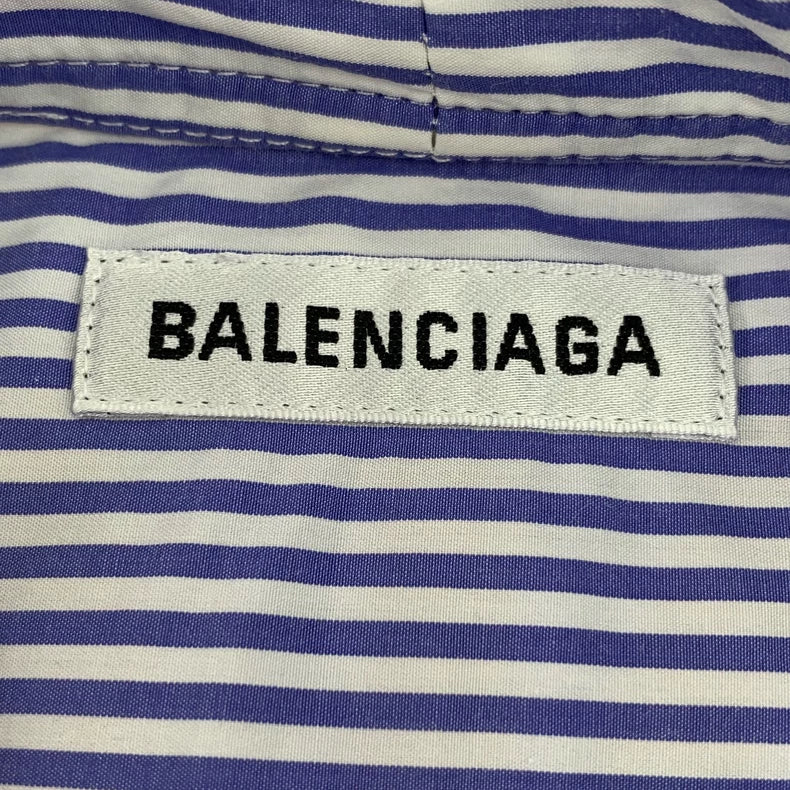 Balenciaga Blue Striped Cotton Long Sleeve Shirt