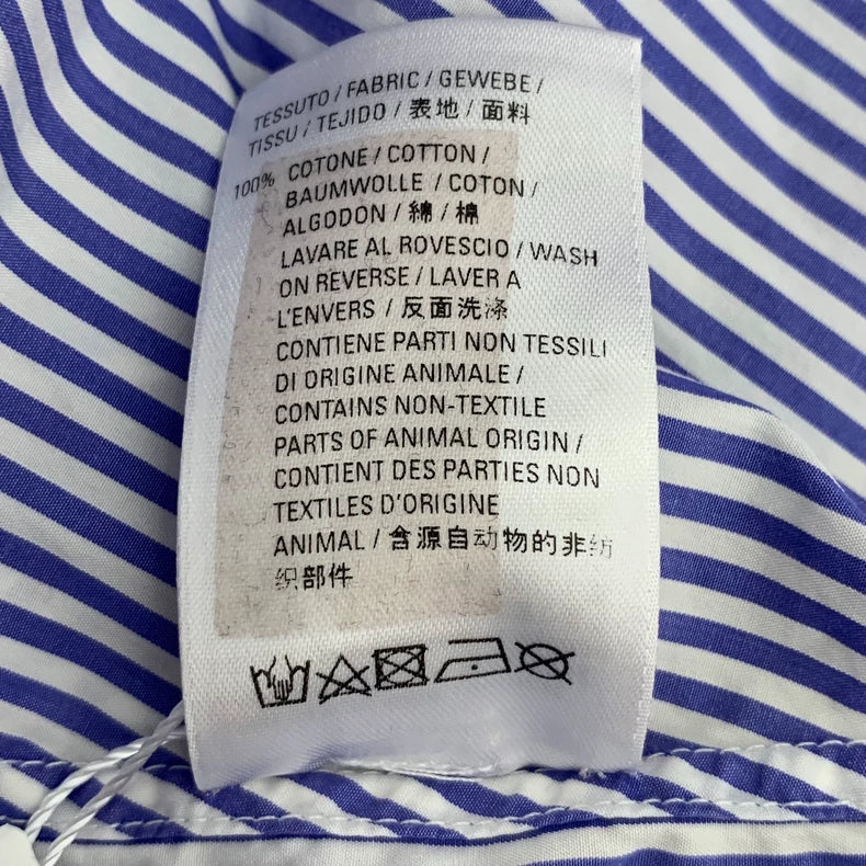 Balenciaga Blue Striped Cotton Long Sleeve Shirt