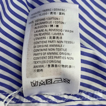 Balenciaga Blue Striped Cotton Long Sleeve Shirt