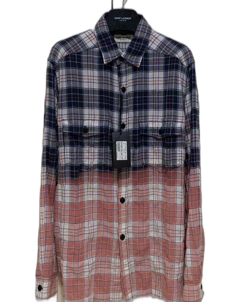 Saint Laurent Gradient Plaid Shirt