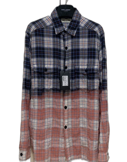 Saint Laurent Gradient Plaid Shirt