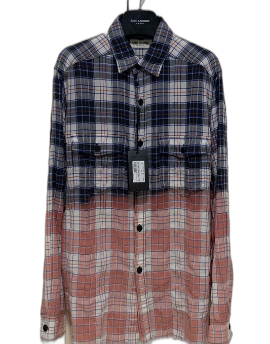 Saint Laurent Gradient Plaid Shirt
