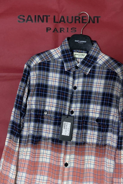 Saint Laurent Gradient Plaid Shirt