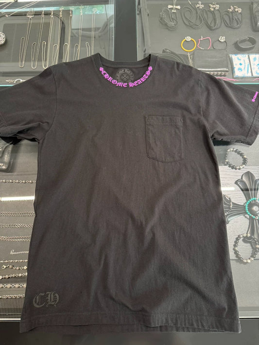 Chrome Hearts Black Purple Collar Short Sleeve-yf