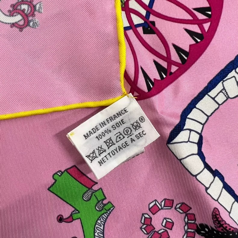 Hermes Pink Silk Scarf 90x90 cm