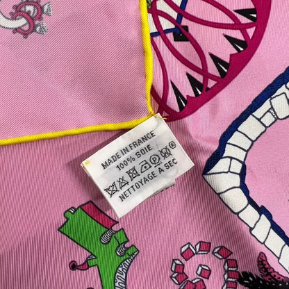 Hermes Pink Silk Scarf 90x90 cm