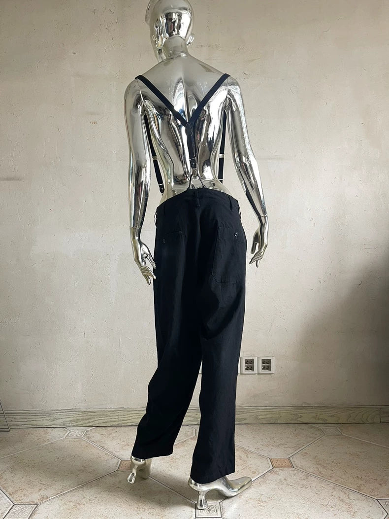 Yohji Yamamoto Leather Wool Overalls