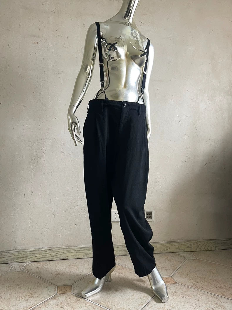 Yohji Yamamoto Leather Wool Overalls