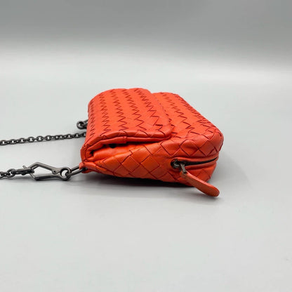 Bottega Veneta Woven Leather Chain Crossbody Bag