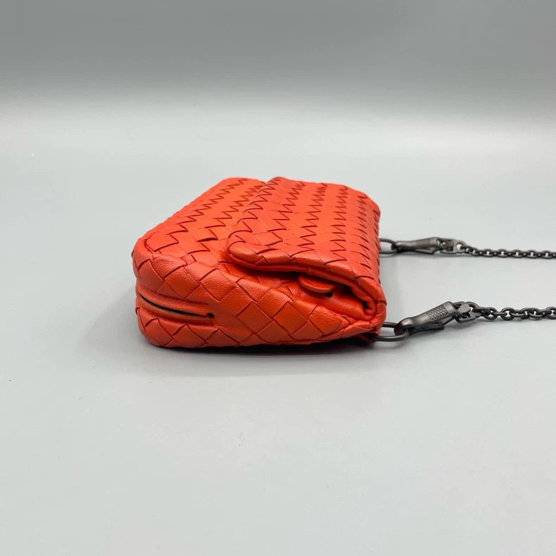 Bottega Veneta Woven Leather Chain Crossbody Bag