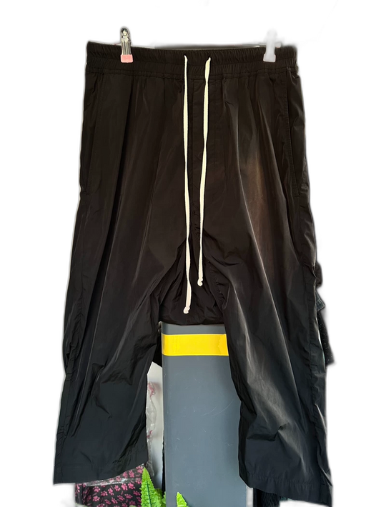 Rick Owens Black Nylon Drop-Crotch Pants