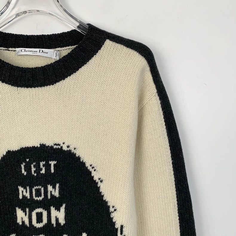 Christian Dior Colorblock Logo Knit Sweater