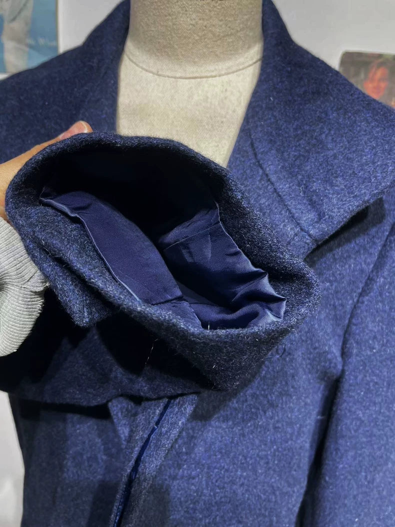 Dior Vintage Blue Wool Overcoat