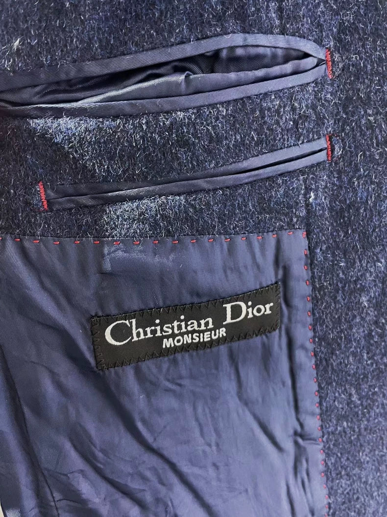 Dior Vintage Blue Wool Overcoat