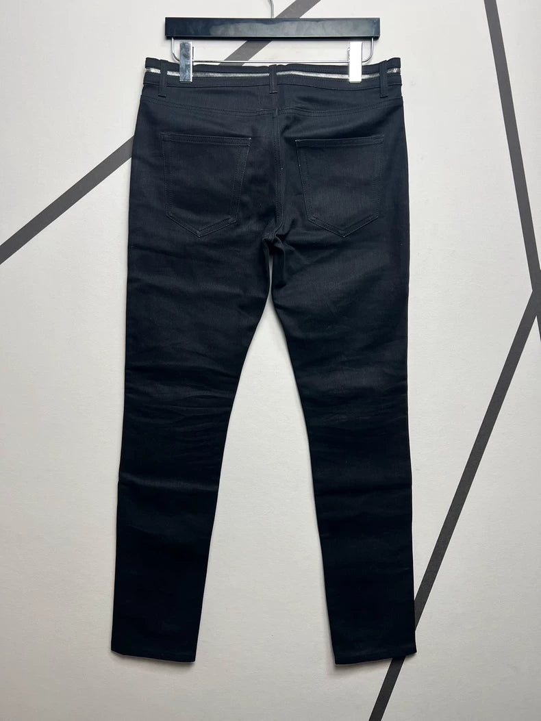Saint Laurent Black Zippered Denim Pants