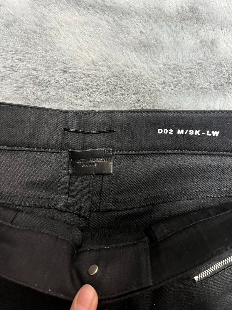 Saint Laurent Black Zippered Denim Pants