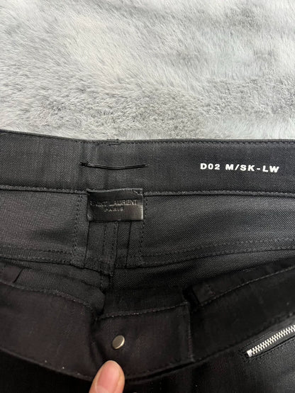 Saint Laurent Black Zippered Denim Pants