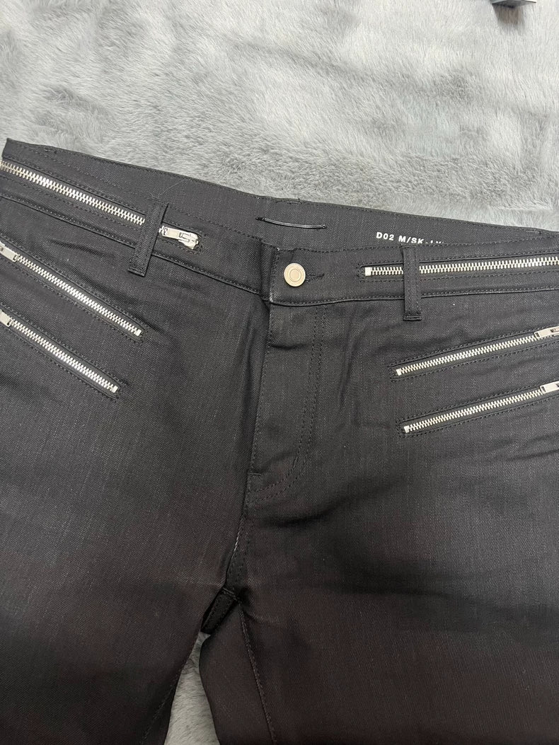 Saint Laurent Black Zippered Denim Pants