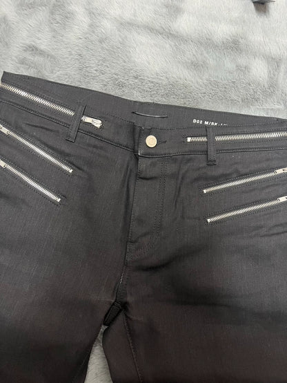 Saint Laurent Black Zippered Denim Pants