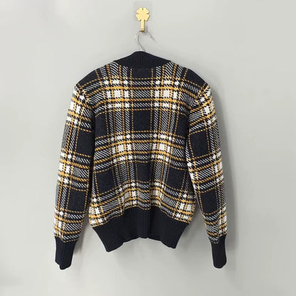 Saint Laurent Plaid Knit Cardigan-yf