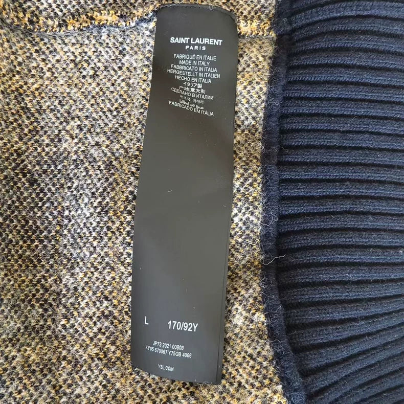 Saint Laurent Plaid Knit Cardigan-yf