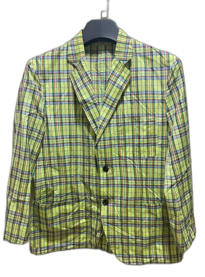 Green Plaid Casual Blazer by Hermes