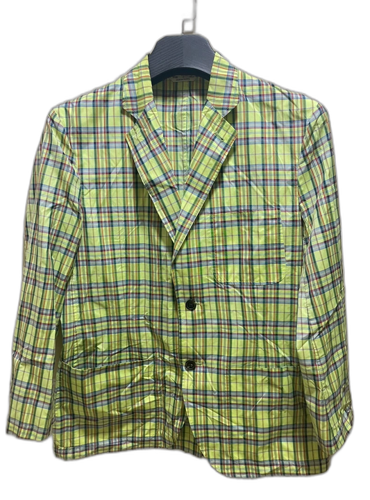 Green Plaid Casual Blazer by Hermes