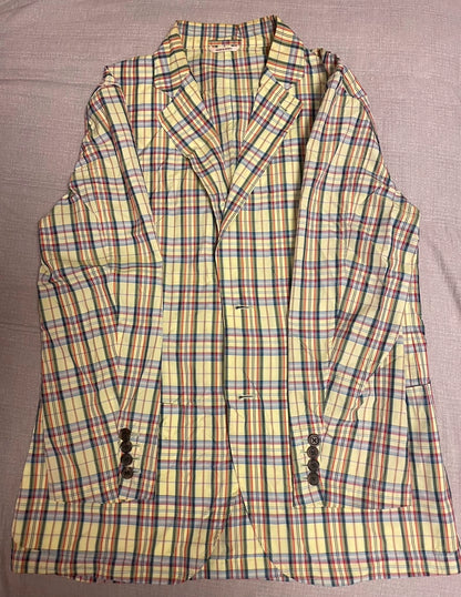 Green Plaid Casual Blazer by Hermes