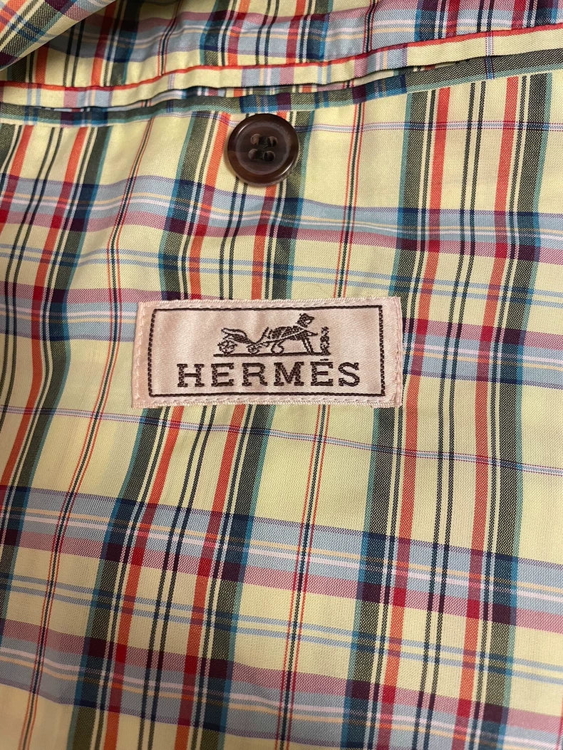 Green Plaid Casual Blazer by Hermes