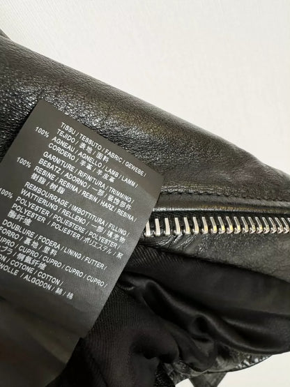 Saint Laurent Leather Jacket with Red Detail