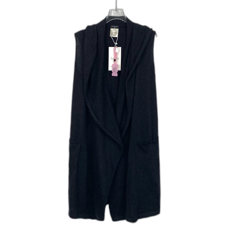 Chanel Dark Grey Cashmere Cardigan