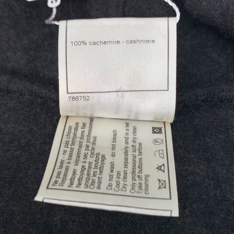 Chanel Dark Grey Cashmere Cardigan