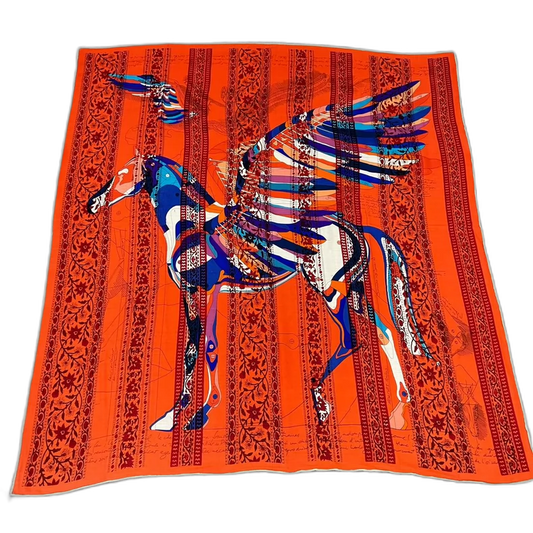 Hermes Da Vinci Pegasus Silk Scarf