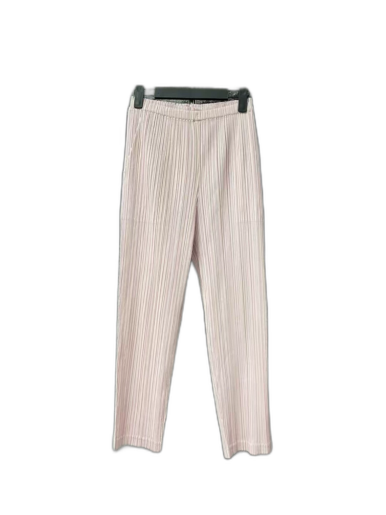 Pink Pleated Long Pants