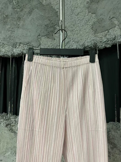 Pink Pleated Long Pants