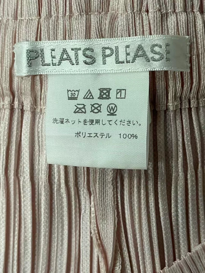 Pink Pleated Long Pants