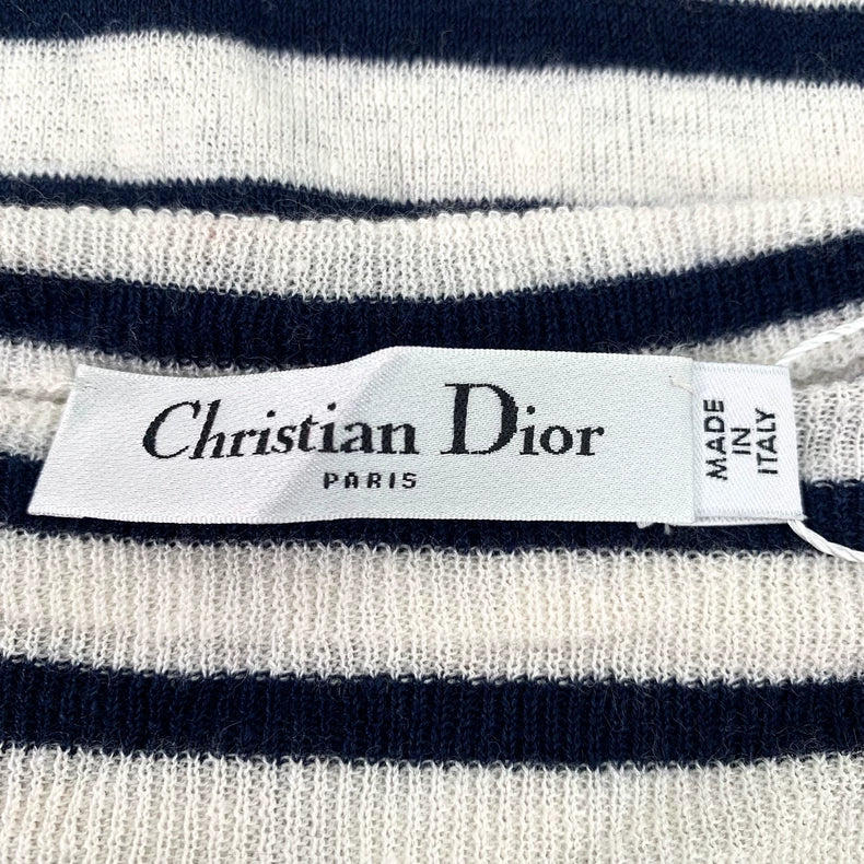 Dior Striped Knit Long Sleeve Sweater