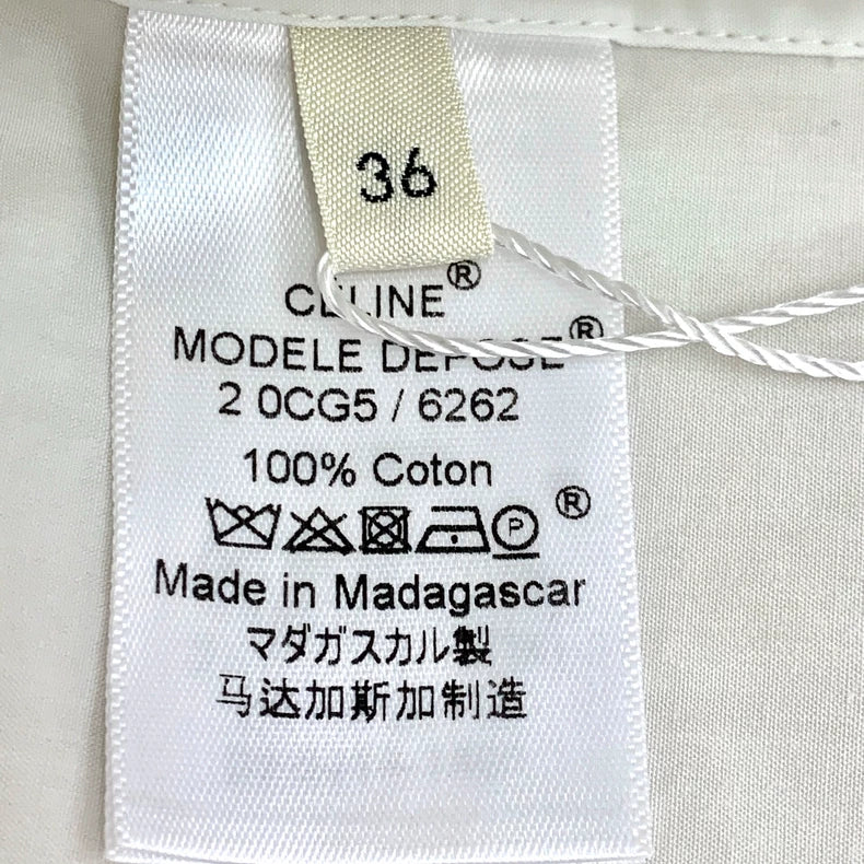 Celine White Long Sleeve Cotton Shirt